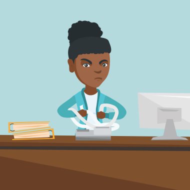 Faturaları veya faturalar yırtılma kızgın Afrika muhasebeci