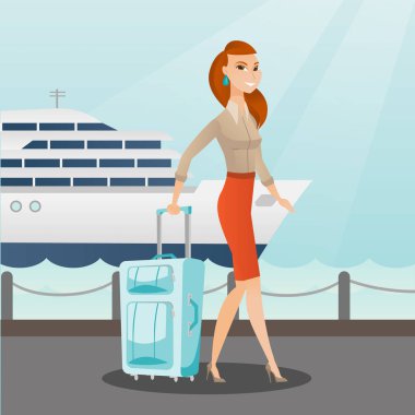 Yolcu cruise liner bir çanta ile gider
