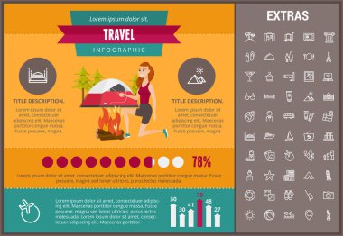 Infographic şablon, öğeler ve simgeler seyahat.