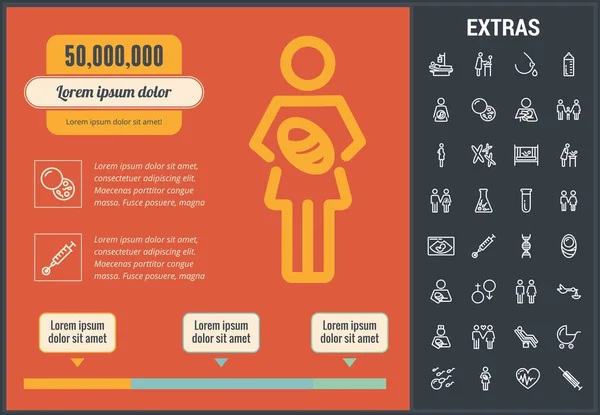 Plantilla de infografía de maternidad, elementos e iconos — Archivo Imágenes Vectoriales