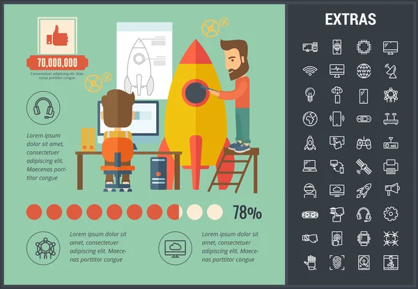 Modèle d'infographie de démarrage, éléments et icônes . — Image vectorielle