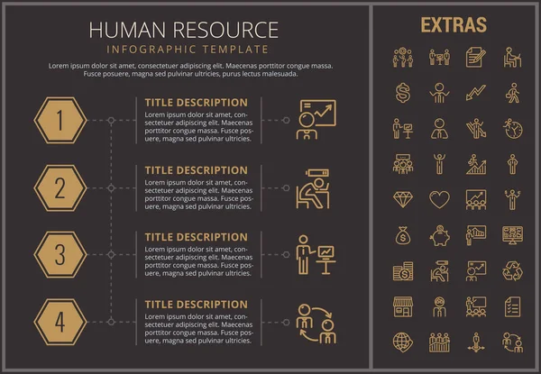 Mänskliga resurser infographic mall och element. — Stock vektor