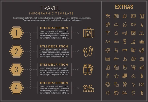 Modèle d'infographie de voyage, éléments et icônes . — Image vectorielle