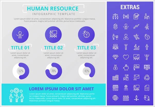 Zasobów ludzkich infografikę szablon i elementy. — Wektor stockowy