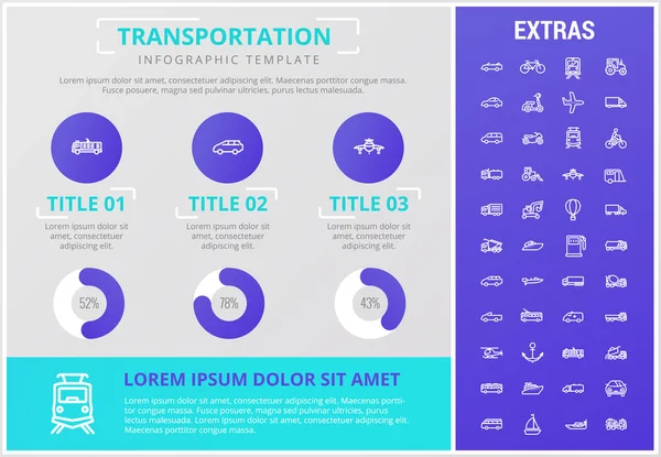 Инфографический шаблон и элементы транспорта . — стоковый вектор