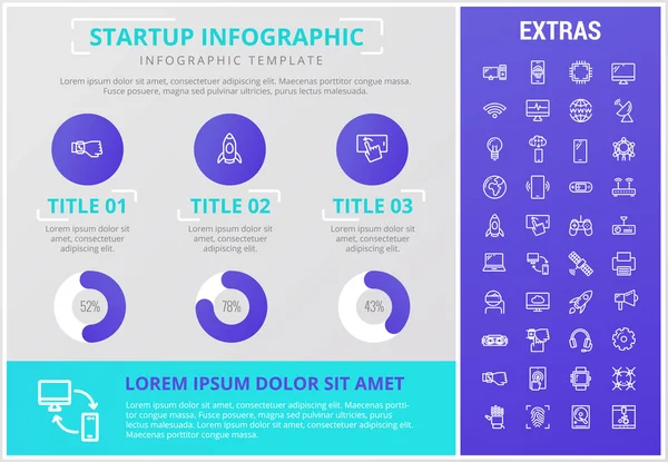 Start infographic mall, element och ikoner. — Stock vektor