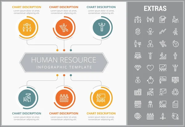 İnsan kaynakları Infographic şablonu ve öğeleri. — Stok Vektör