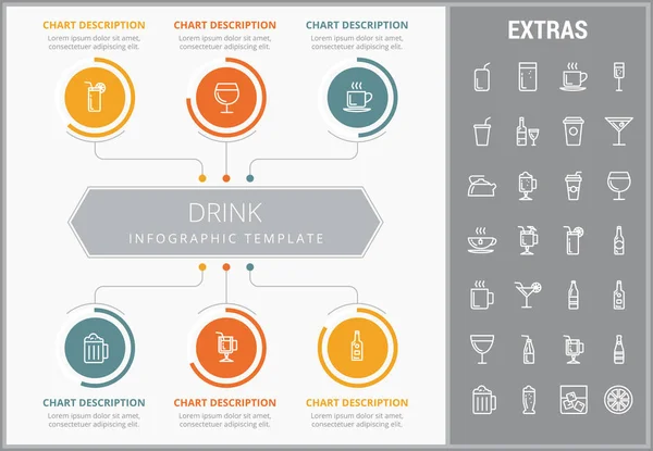 Beber modelo infográfico, elementos e ícones . — Vetor de Stock