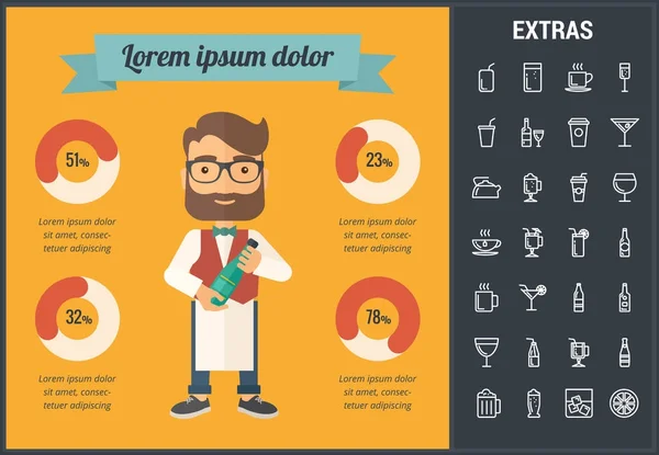 İçki Infographic şablon, öğeler ve simgeler. — Stok Vektör