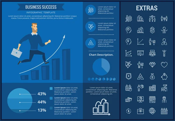 Business succes infographic sjabloon en elementen — Stockvector