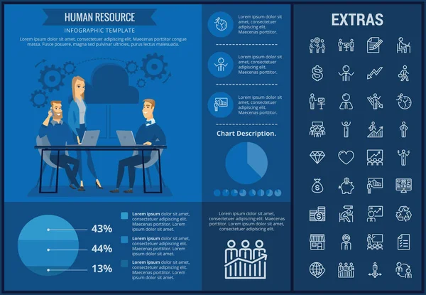 İnsan kaynakları Infographic şablonu ve öğeleri. — Stok Vektör