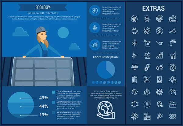 Ekologi infographic mall, element och ikoner. — Stock vektor