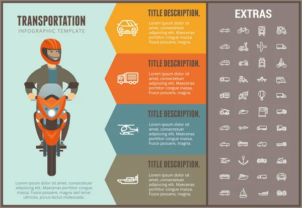 교통 infographic 템플릿 및 요소. — 스톡 벡터