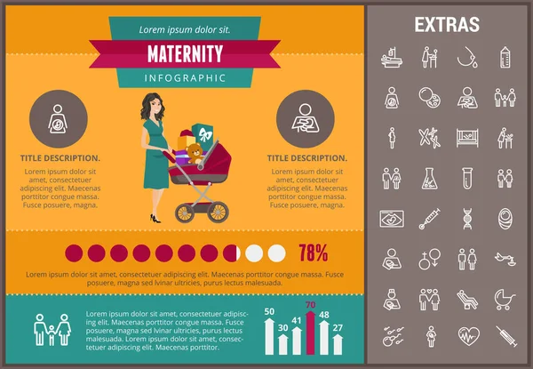 Μητρότητας infographic πρότυπο, τα στοιχεία και τα εικονίδια — Διανυσματικό Αρχείο