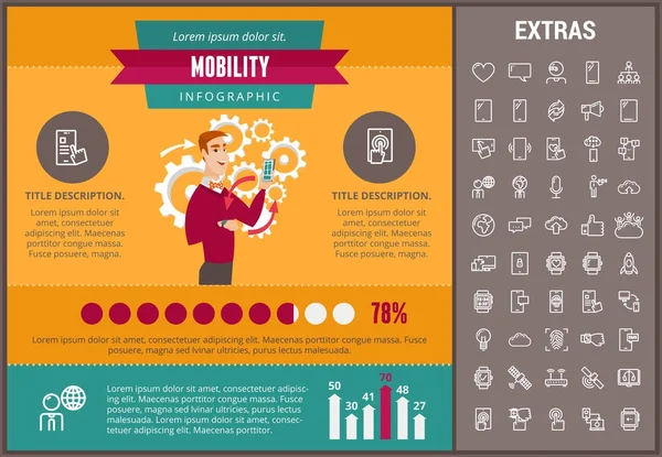 Mobility-Infografik-Vorlage, Elemente und Symbole. — Stockvektor