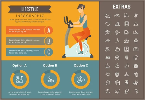 Lifestyle infographic template, elements and icons — Stock Vector
