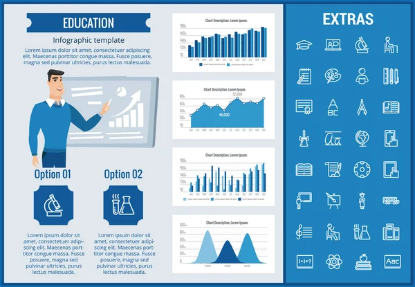 Εκπαίδευση infographic πρότυπο, τα στοιχεία και τα εικονίδια — Διανυσματικό Αρχείο