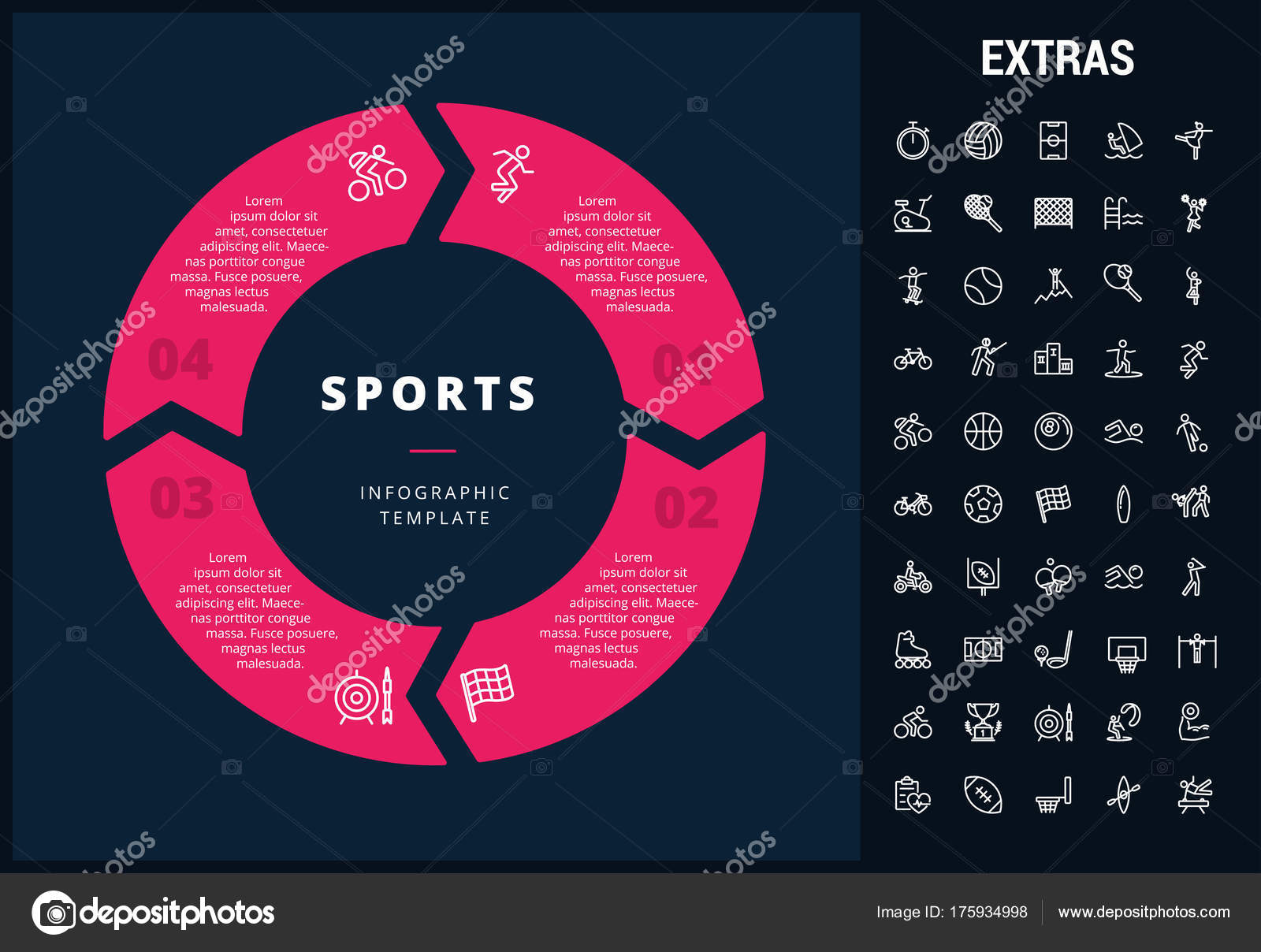 Sports infographic template, elements and icons. Stock Vector Image by ©VisualGeneration 175934998