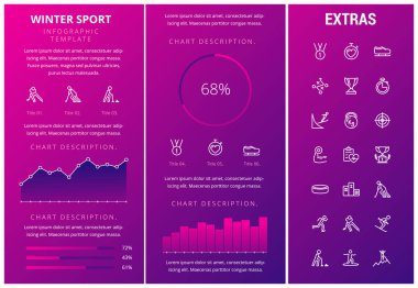 Kış spor Infographic şablon, öğeleri, simgeler