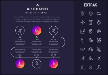 Kış spor Infographic şablon, öğeleri, simgeler