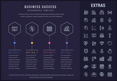 İş başarı Infographic şablonu ve öğeleri