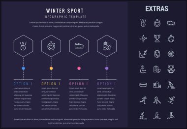 Kış spor Infographic şablon, öğeleri, simgeler