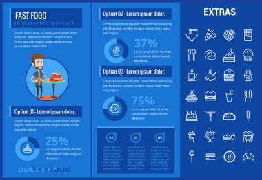 Fast food Infographic şablonu ve öğeleri.
