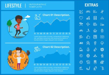 Yaşam tarzı Infographic şablon, öğeler ve simgeler