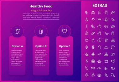 Sağlıklı gıda Infographic şablon, öğeleri, simgeler