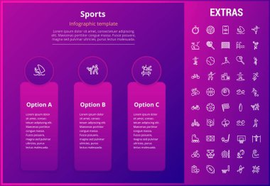 Spor Infographic şablon, öğeler ve simgeler.