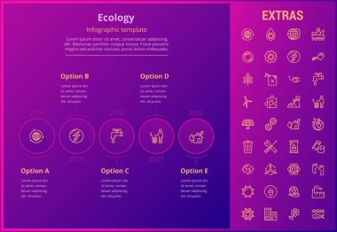Ekoloji Infographic şablon, öğeler ve simgeler.