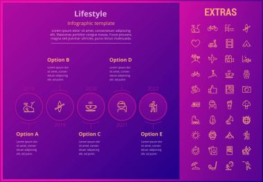 Yaşam tarzı Infographic şablon, öğeler ve simgeler