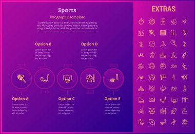 Spor Infographic şablon, öğeler ve simgeler.