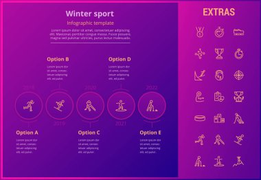 Kış spor Infographic şablon, öğeleri, simgeler