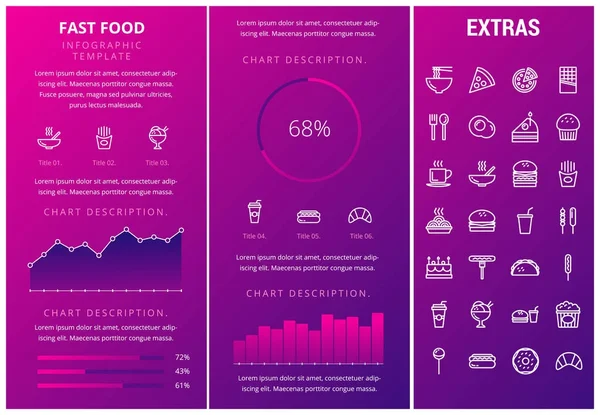 Fast food infografikę szablon i elementy. — Wektor stockowy