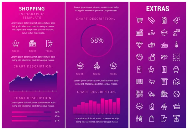 Alışveriş Infographic şablon, öğeler ve simgeler. — Stok Vektör