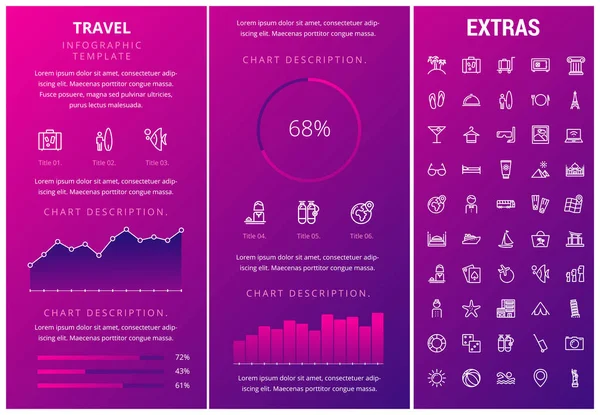 Travel infographic template, elements and icons. — Stock Vector
