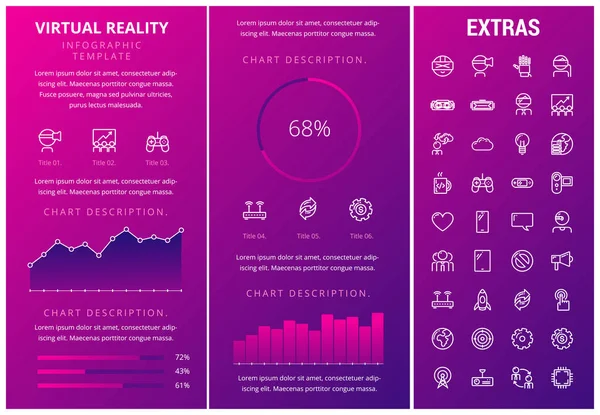 Virtual-Reality-Infografik Vorlage und Elemente. — Stockvektor