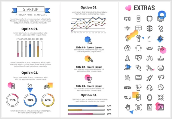 Startup-Infografik-Vorlage, Elemente und Symbole. — Stockvektor
