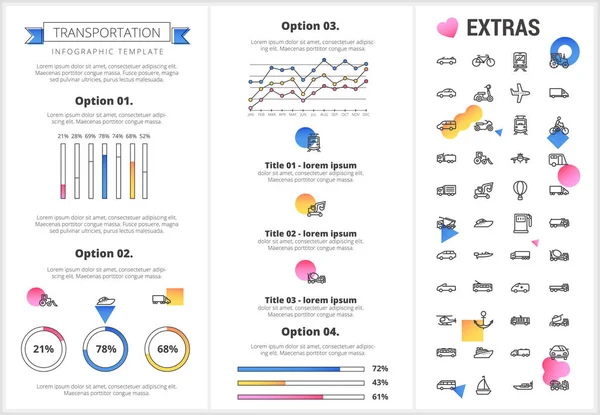 Dopravní infografika šablonu a prvky. — Stockový vektor