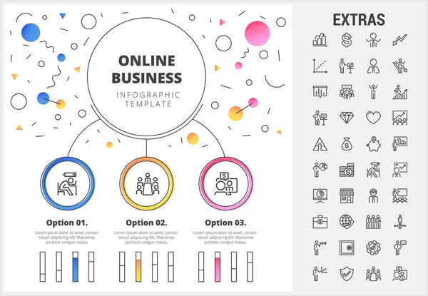 Online podnikání infografika šablonu a prvky. — Stockový vektor