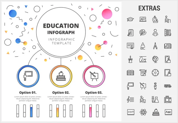 Education infographic template, elements and icons — Stock Vector