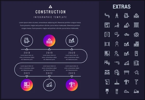 İnşaat Infographic şablonu ve öğeleri. — Stok Vektör