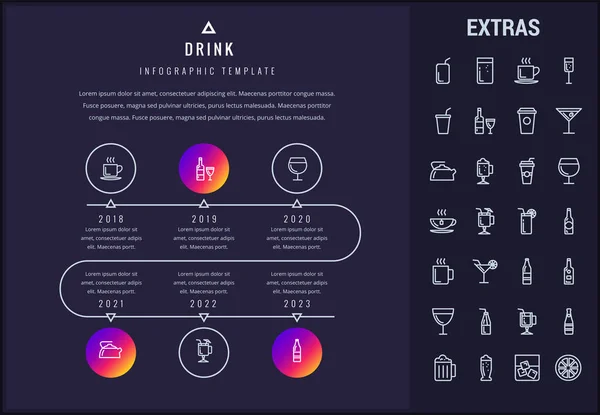 Beber modelo infográfico, elementos e ícones . — Vetor de Stock