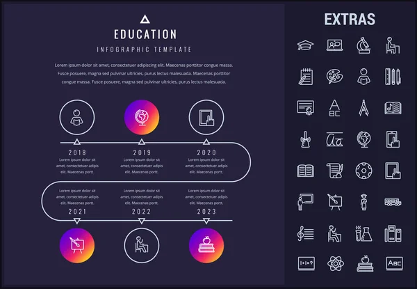 教育信息模板、元素和图标 — 图库矢量图片