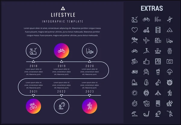 Estilo de vida modelo infográfico, elementos e ícones — Vetor de Stock