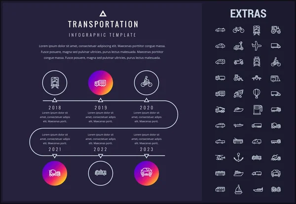 Plantilla y elementos infográficos de transporte . — Archivo Imágenes Vectoriales