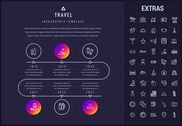 Modelo de infográfico de viagem, elementos e ícones . — Vetor de Stock