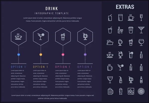 Dricka infographic mall, element och ikoner. — Stock vektor