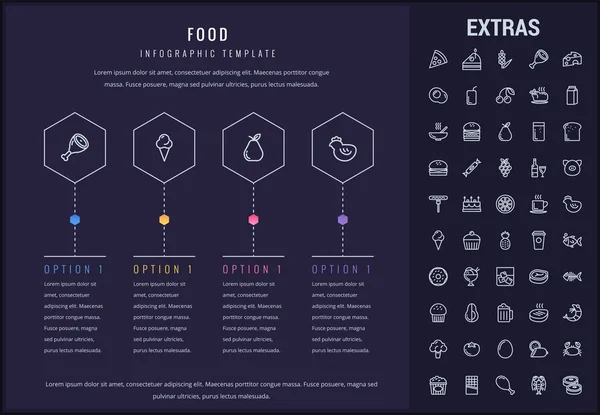 Mat infographic mall, element och ikoner. — Stock vektor